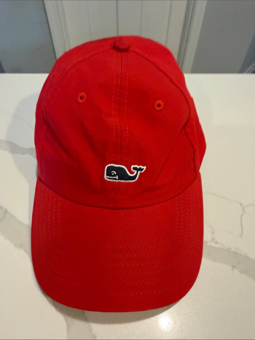 Vineyard Vines Red Whaletail Logo Cap
